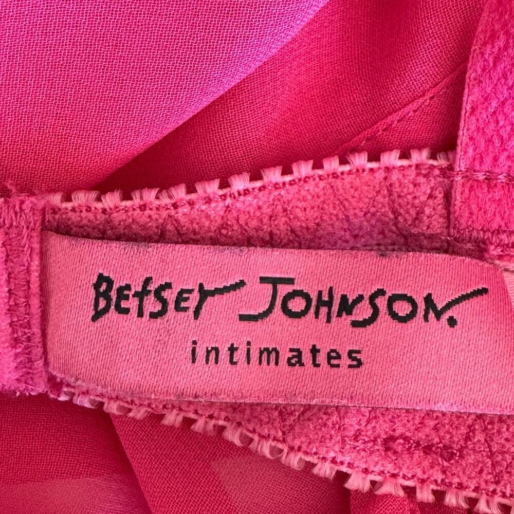 Y2K Betsey Johnson Intimates Sheer Babydoll Lingerie Hot Pink Vintage Size Small - Picture 5 of 8